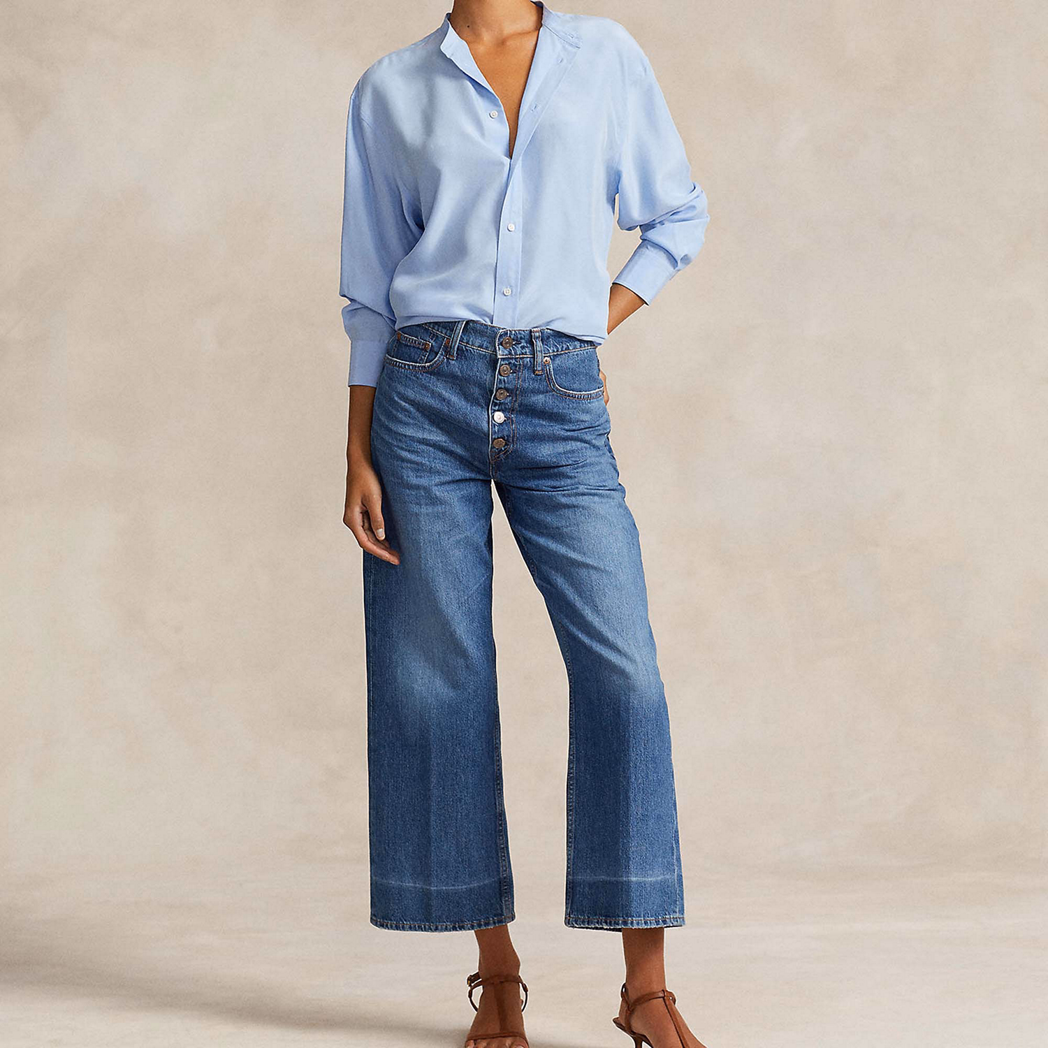 Wide-Leg Cropped Jeans