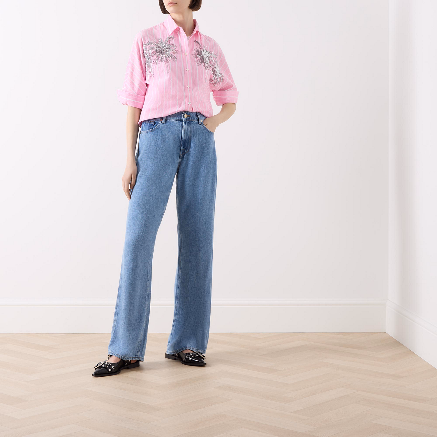 Fresh Embellished Striped Shirt