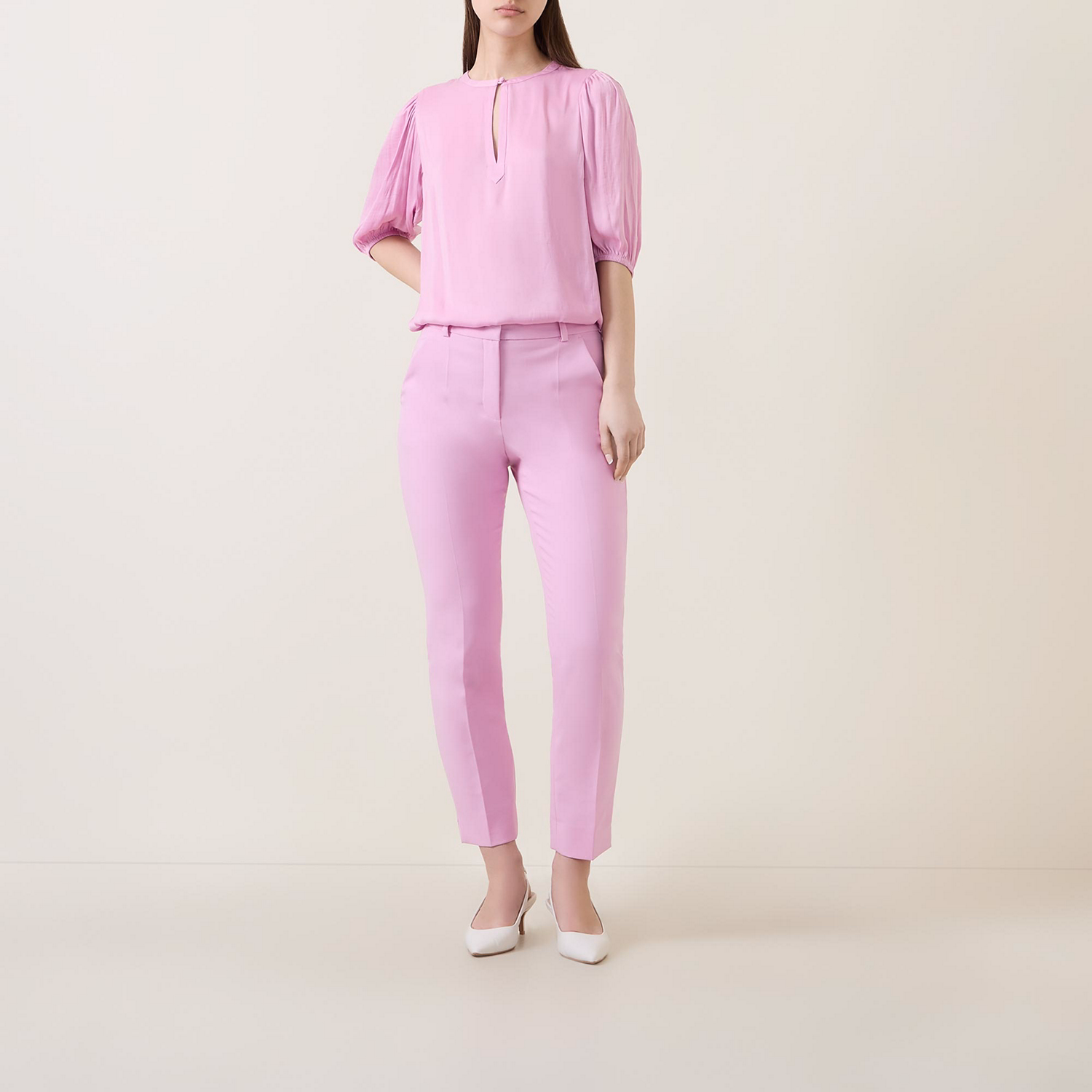 Puffed Keyhole Blouse