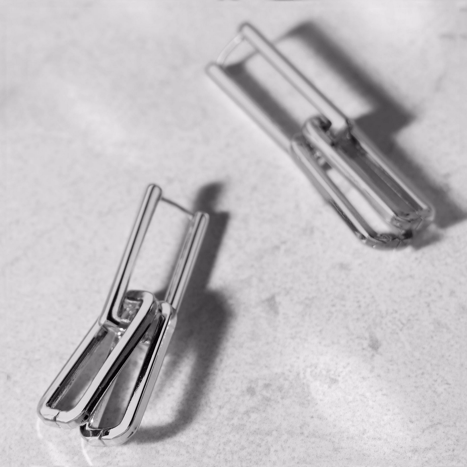 Silver-Tone Link Earrings