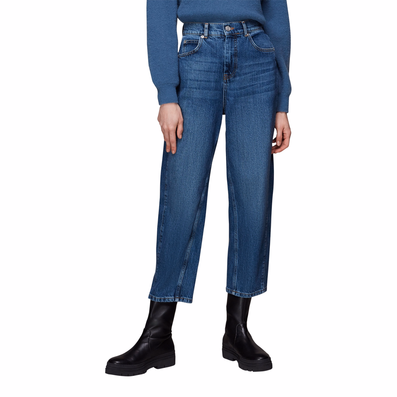 High Waist Barrel Leg Jean