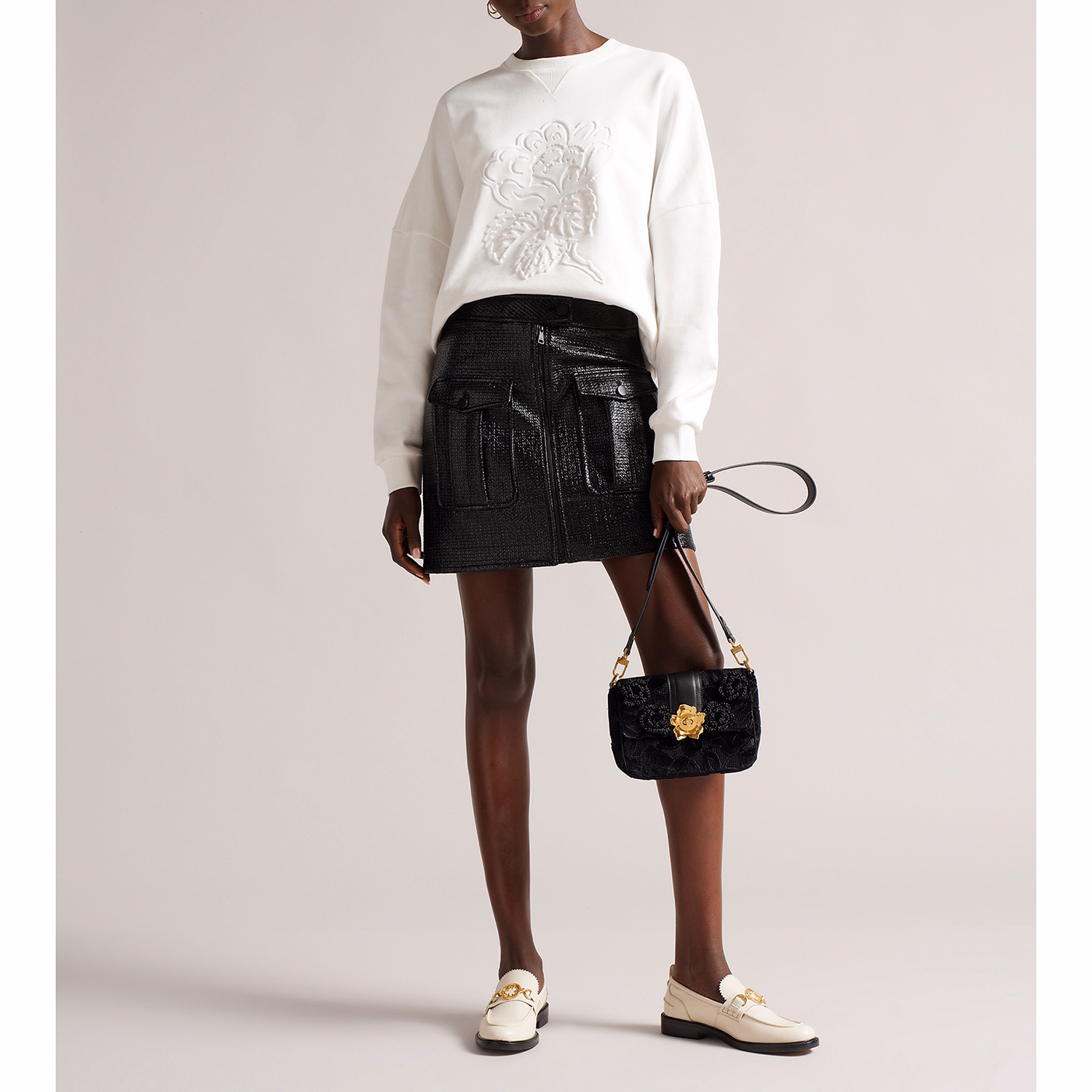 Maggei Textured Utility Mini Skirt
