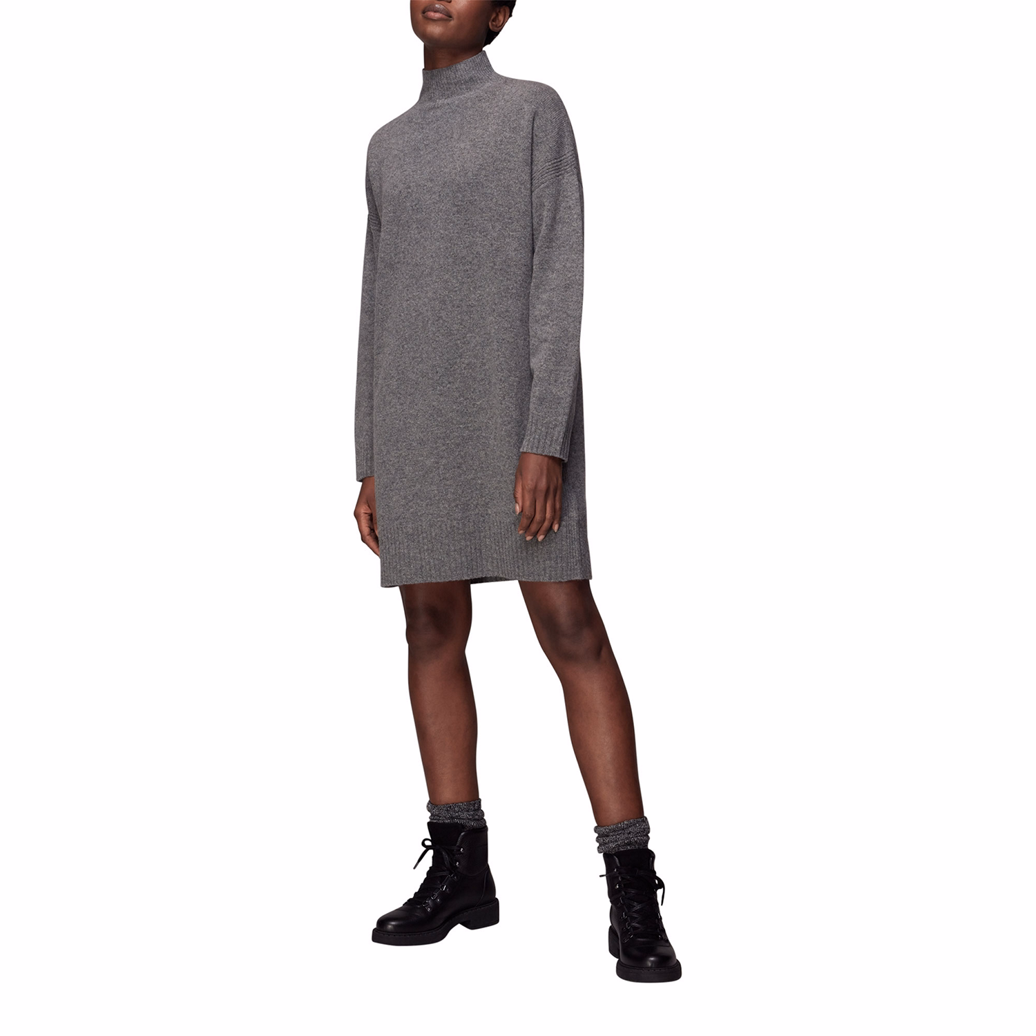 Funnel Neck Knit Dress