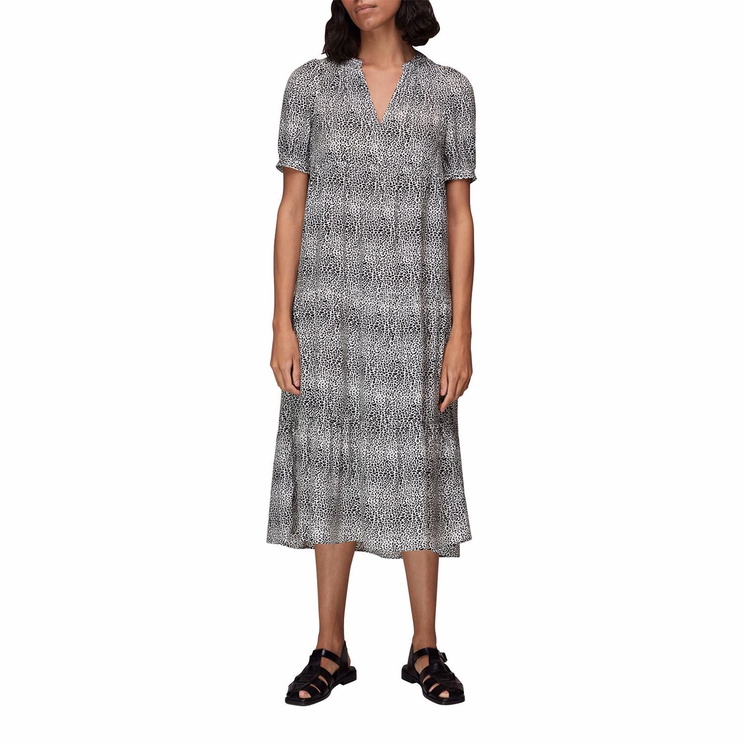 Gradient Leopard Trapeze Dress