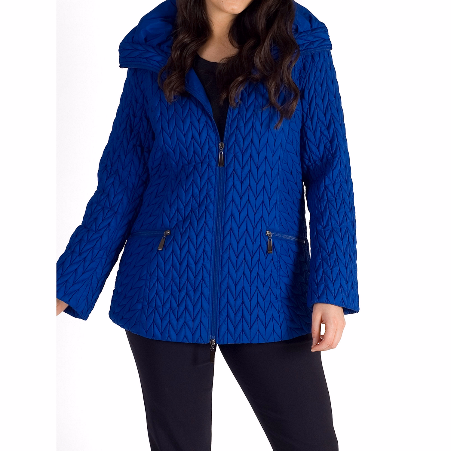 Cable Embroidered Quilted Coat