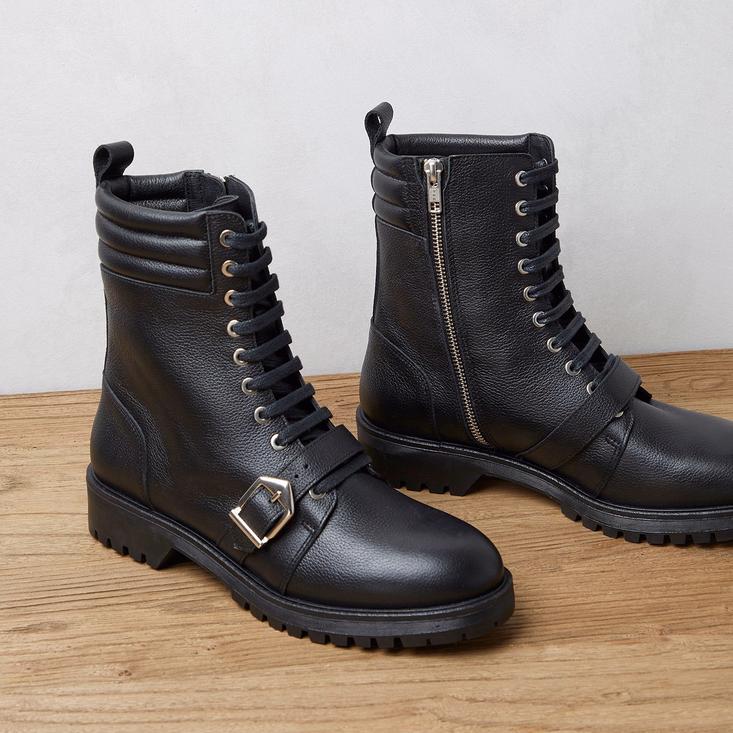 Leather Biker Boots