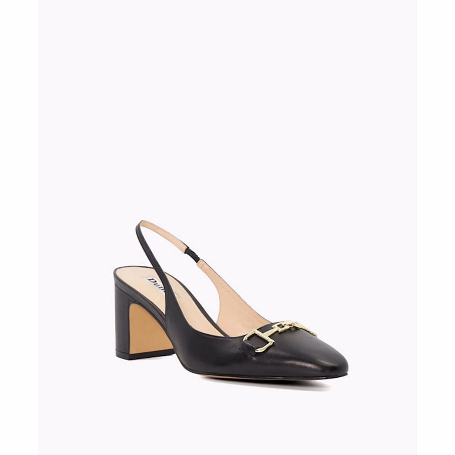 Detailed Snaffle-Trim Slingback Block Heels