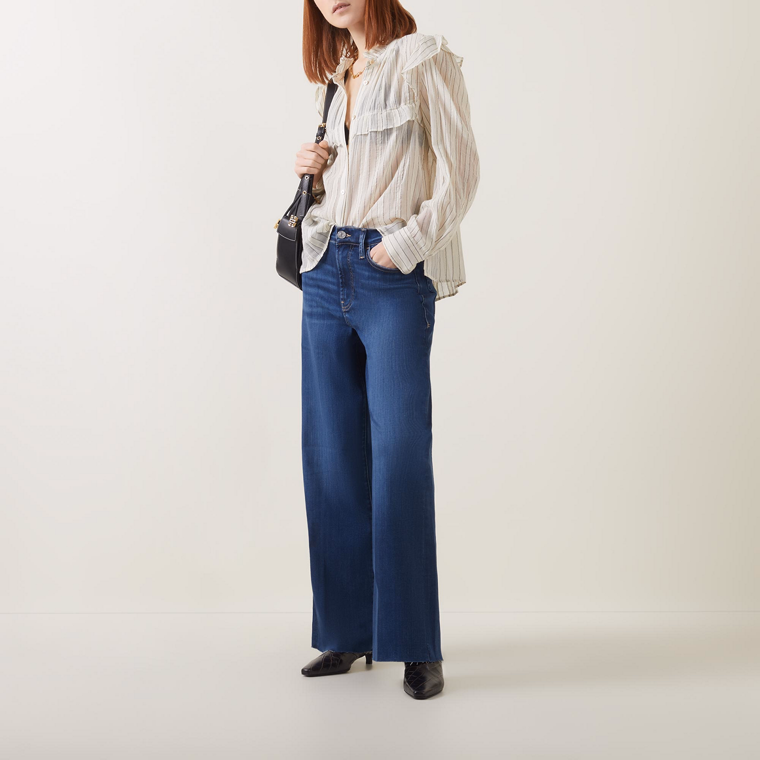 Le Slim Wide Leg Palazzo Jeans