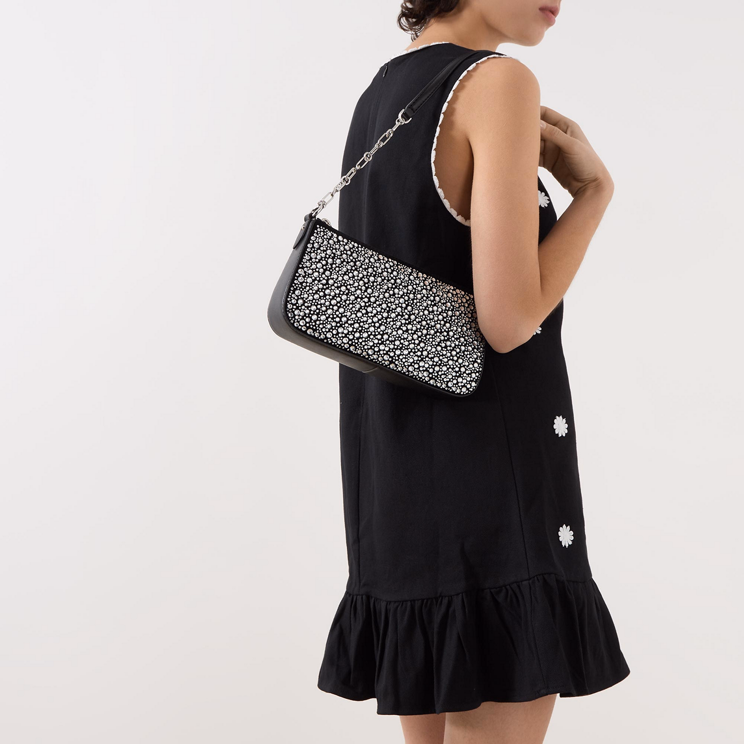 Empire Rhinestone-Embellished Shoulder Bag