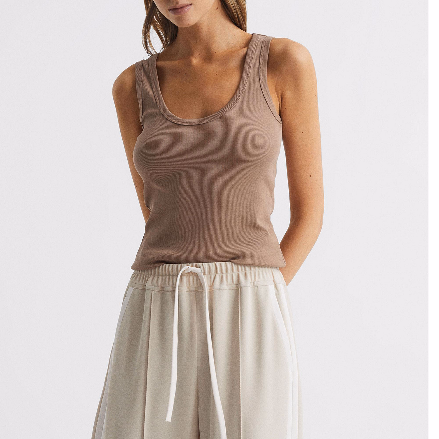 Violet Scoop Neck Jersey Vest