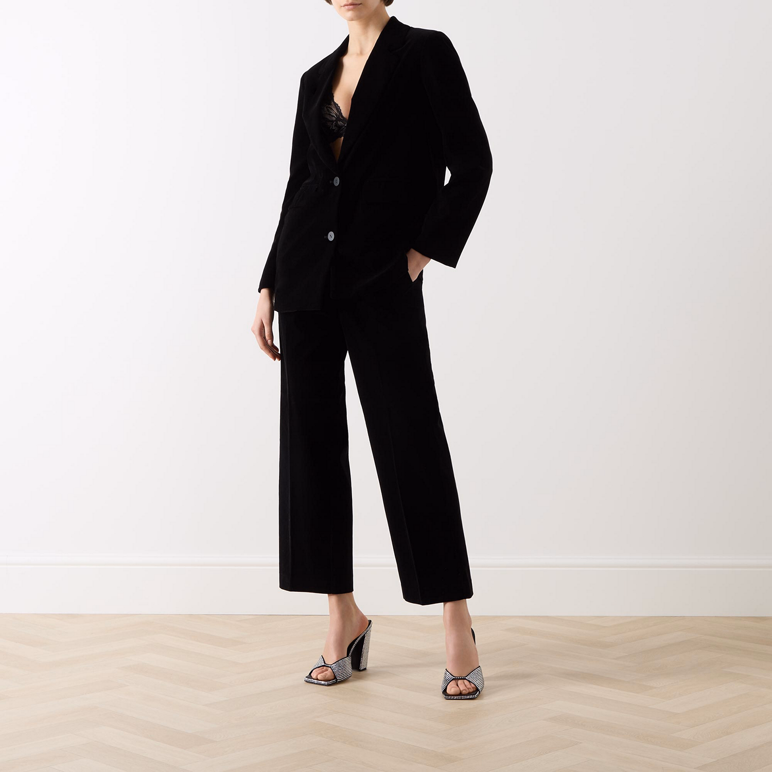 Rita Velvet Single-Breasted Blazer