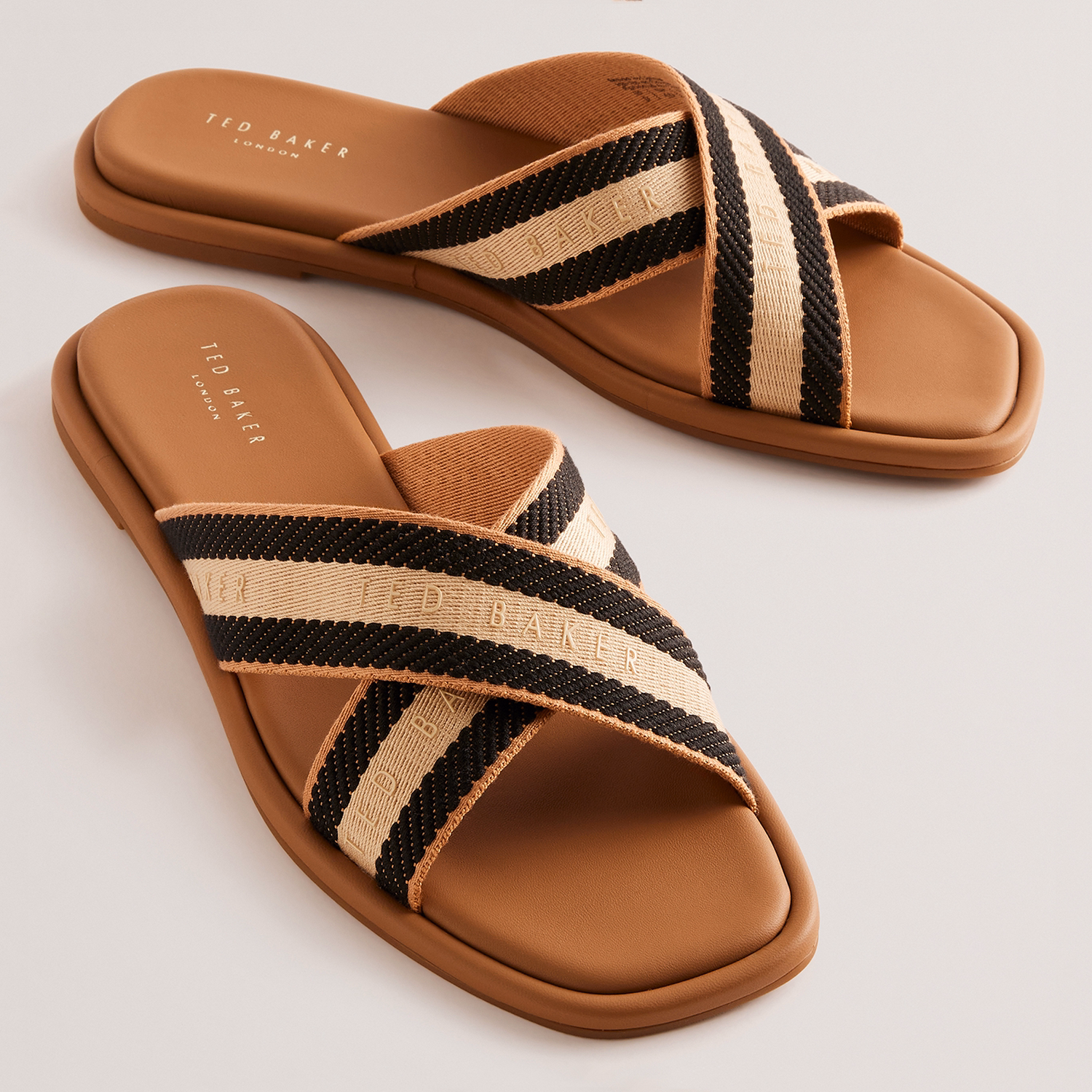 Ashika Webbing Flat Sandals