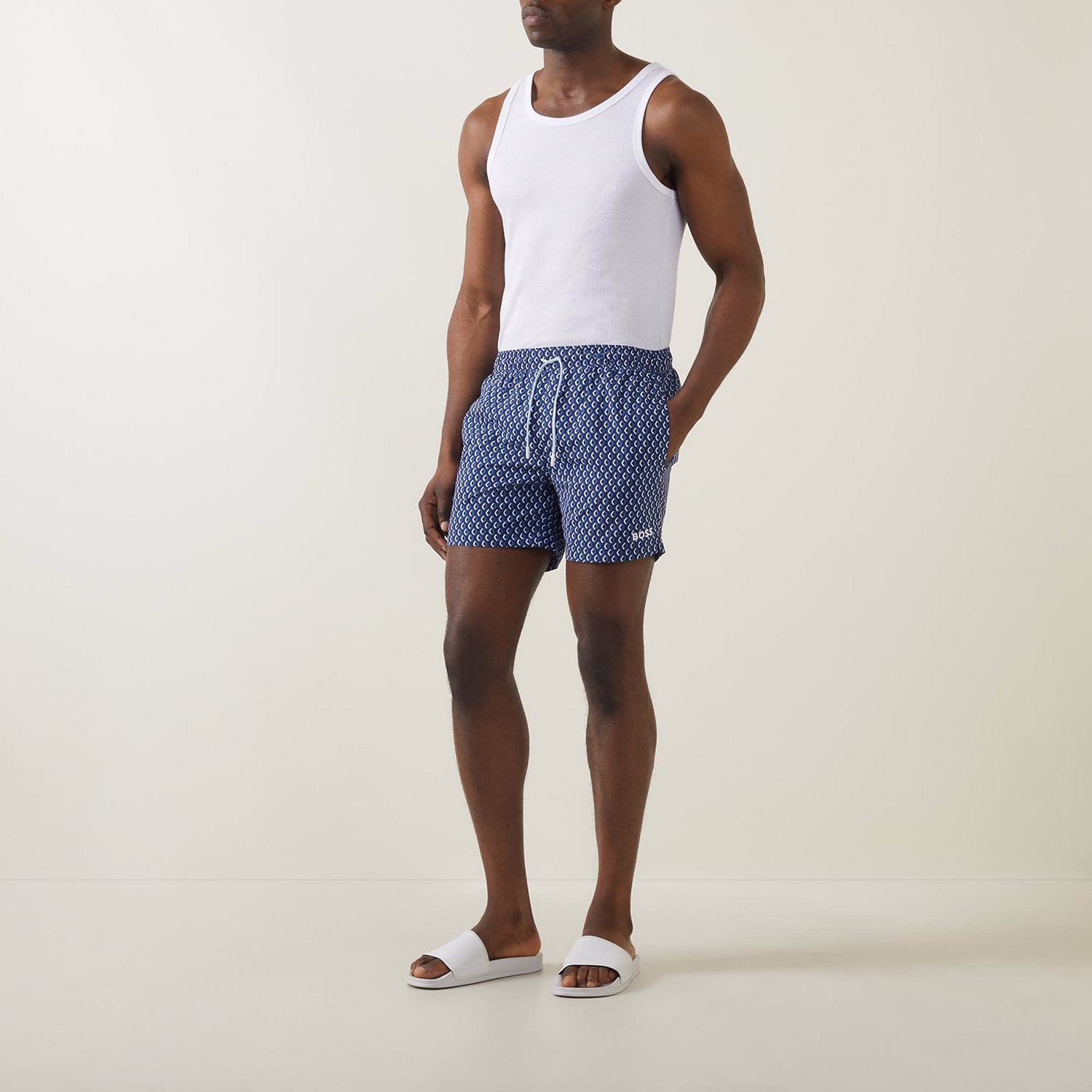 Printed Drawstring Swim Shorts