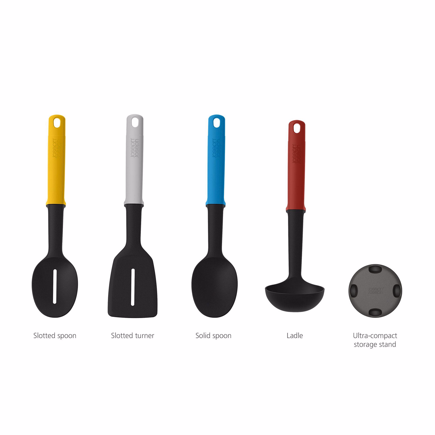 Elevate? Slim Four-Piece Utensil Set & Storage Stand Multicolour