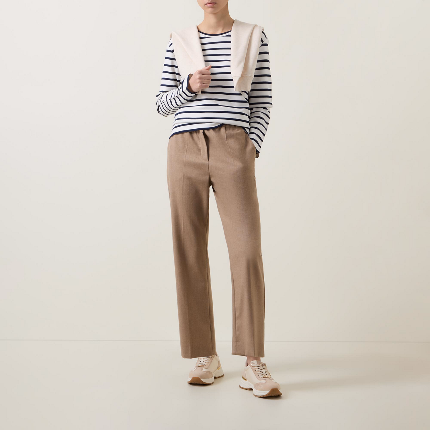 Striped Logo Long-Sleeved Top