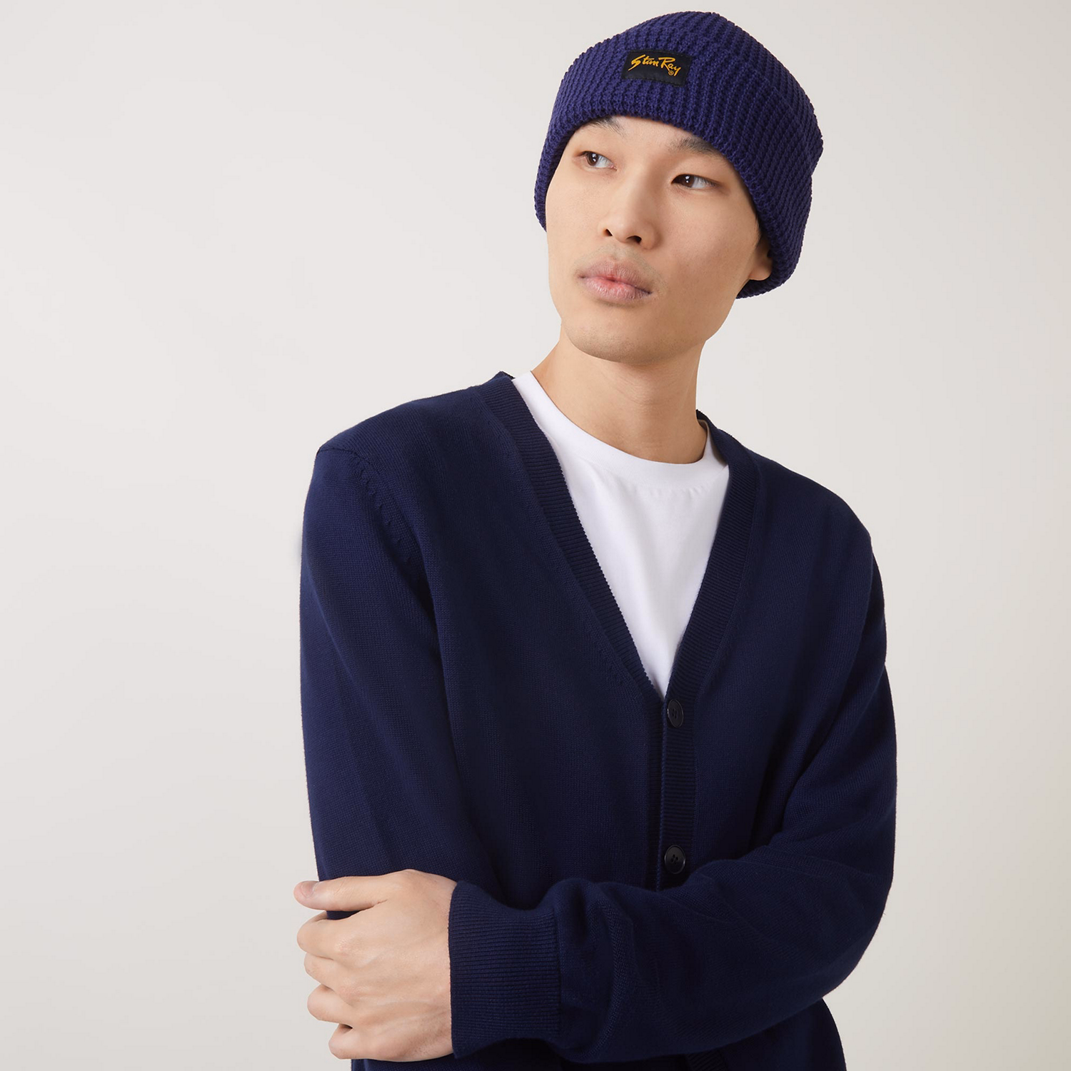 Logo Waffle Knit Beanie Hat