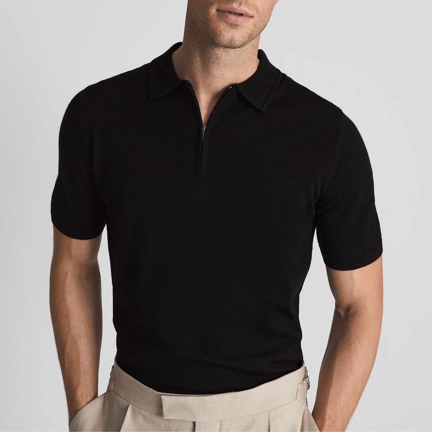 Maxwell Merino Zip Neck Polo Shirt