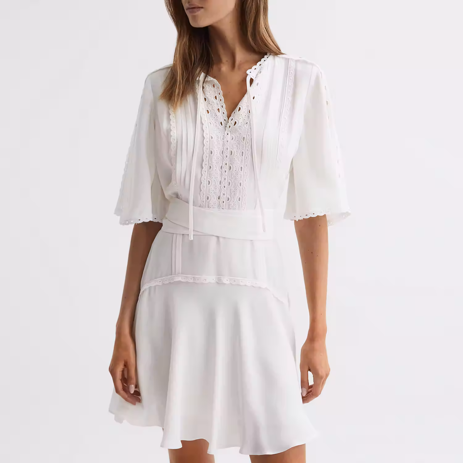 Felicity High Neck Lace Mini Dress