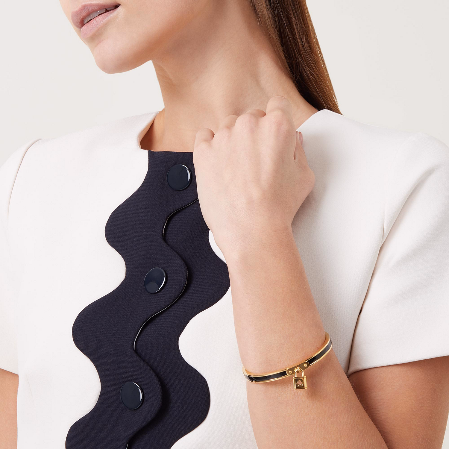 Logo Padlock Enamel Charm Bangle