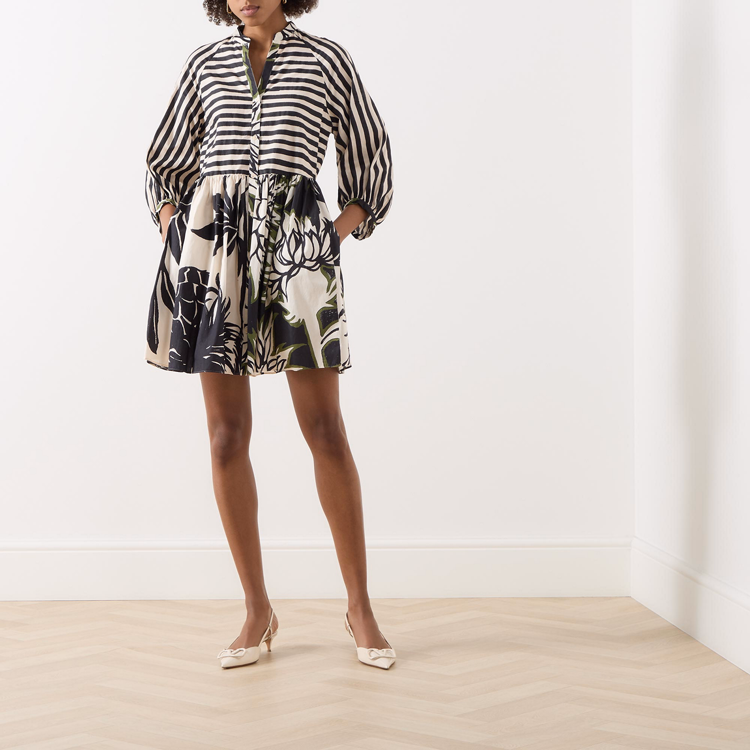 Ottano Multi-Patterned Shirt Dress