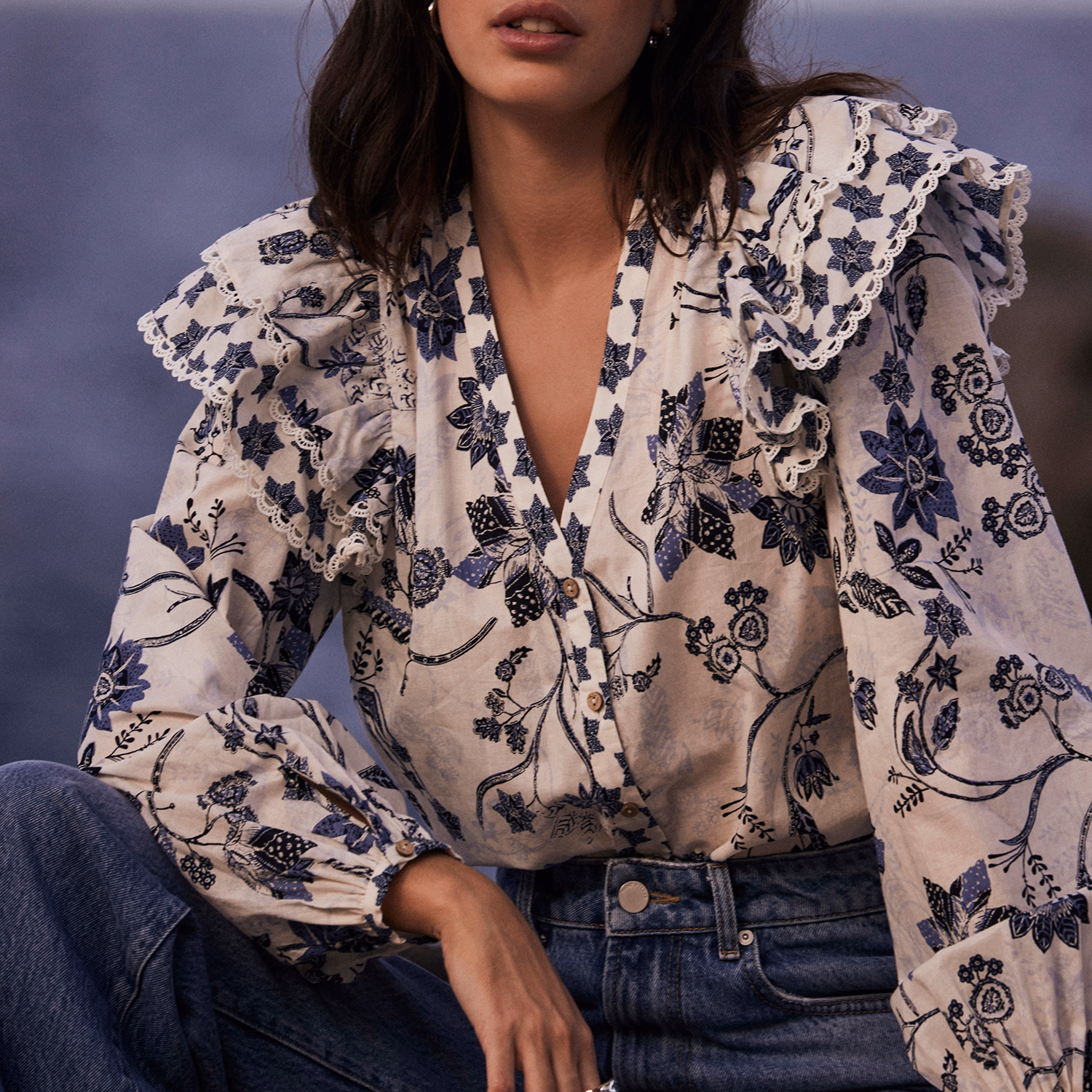 Floral Ruffle Blouse