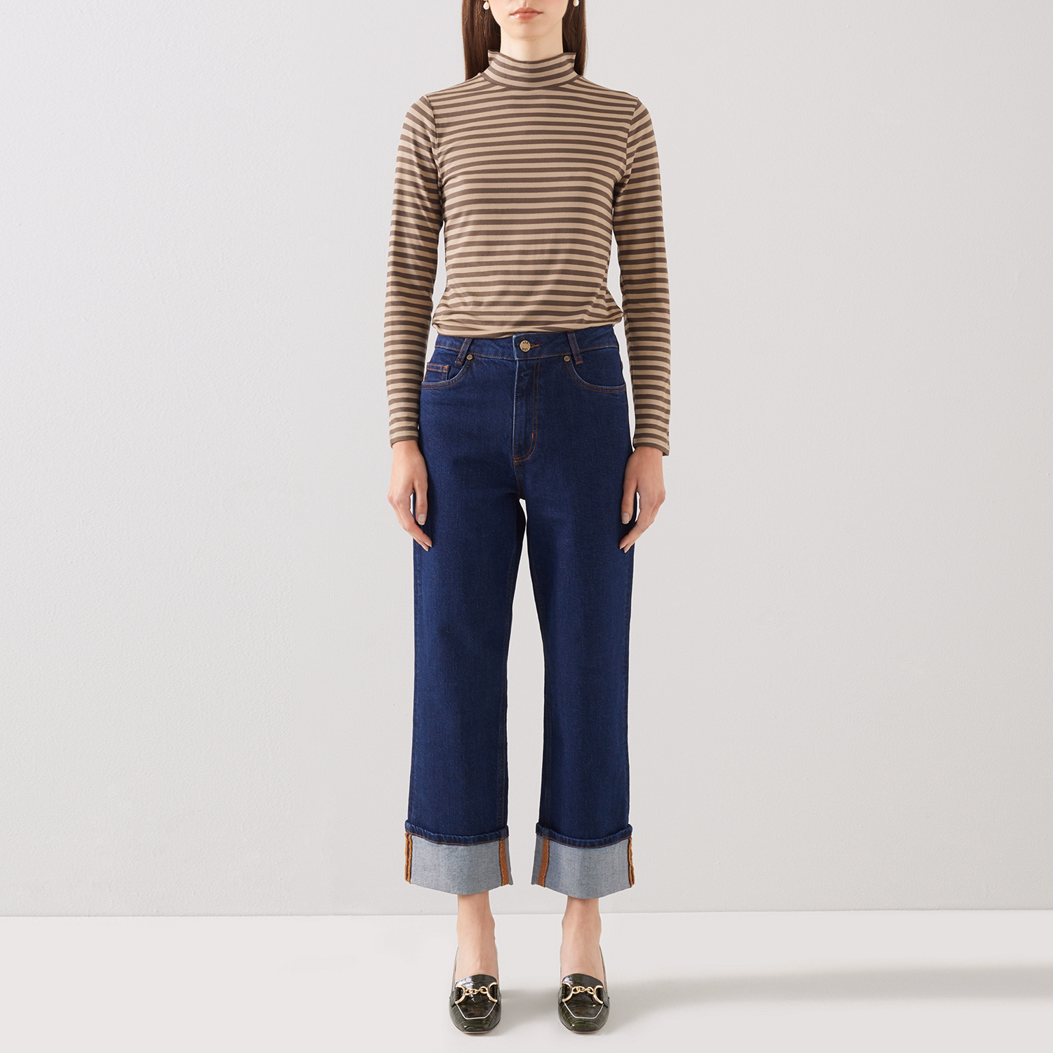 Rita Striped Turtleneck Top