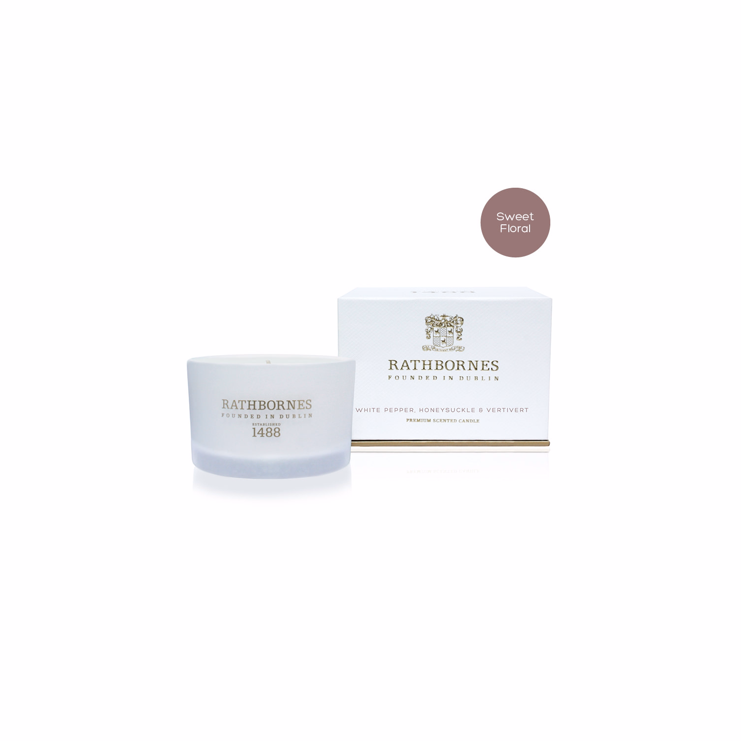 White Pepper, Honeysuckle and Vertivert Travel Candle