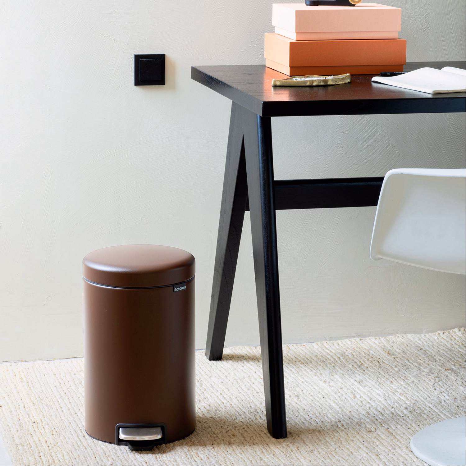 NewIcon Pedal Bin, 12L - Mineral Cosy Brown