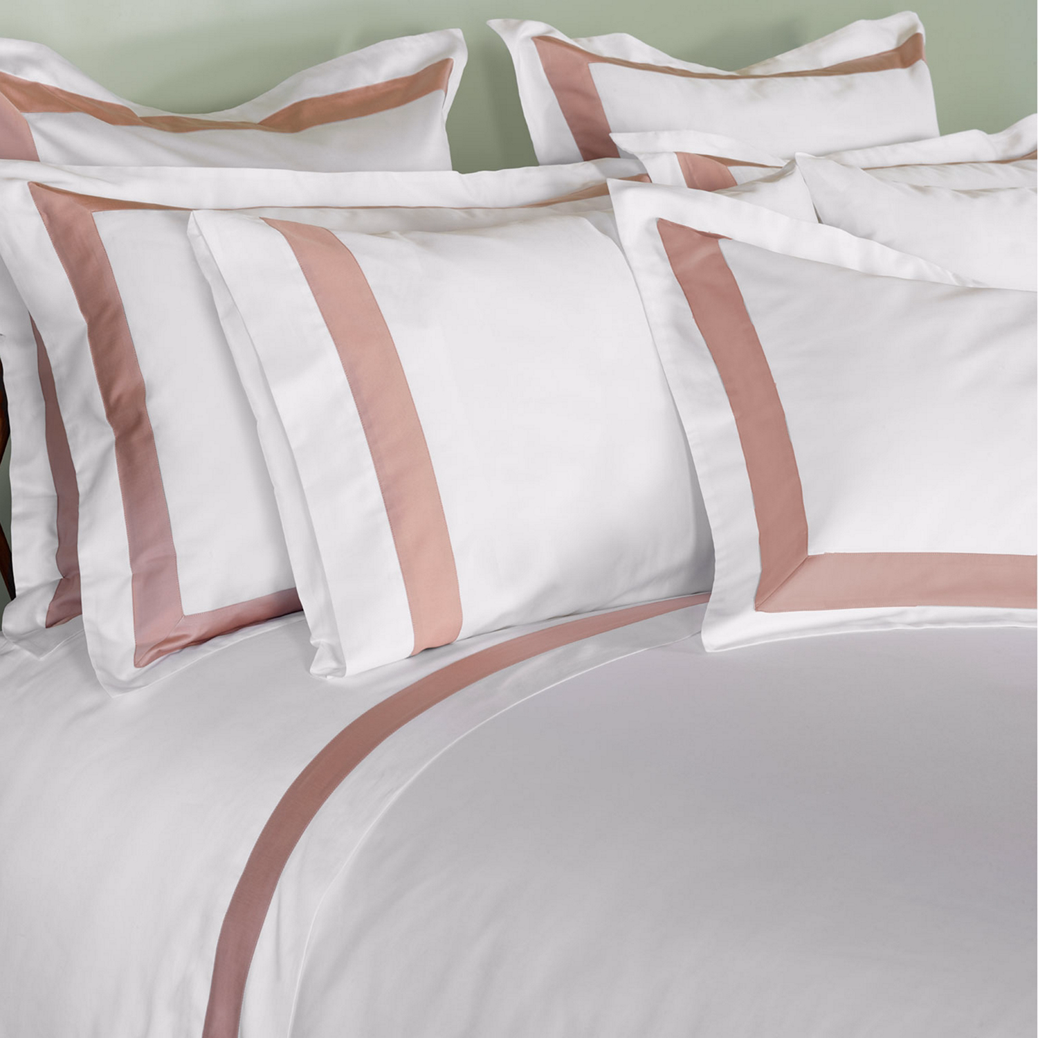 Paris Square Pillowcase White-Pink