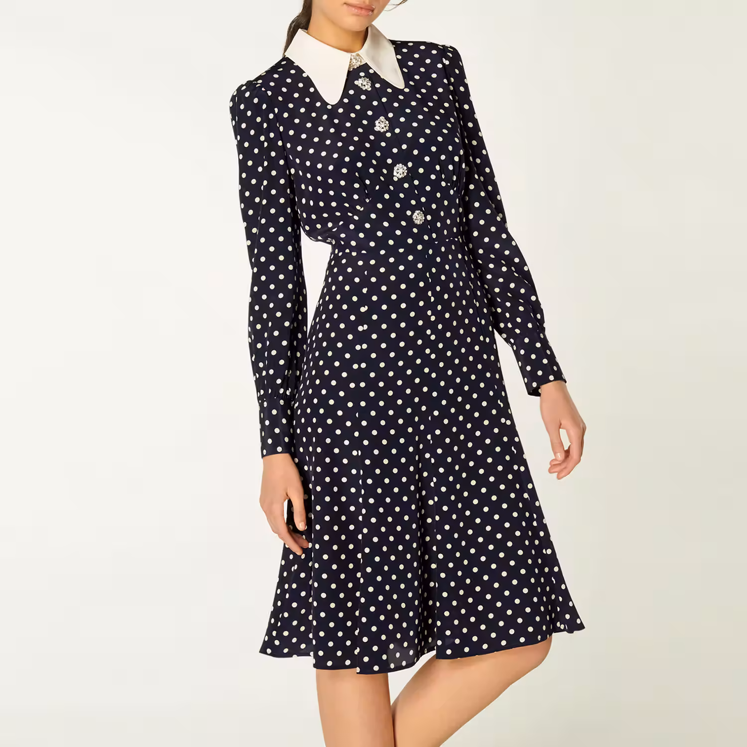 Mathilde Polkadot Silk Dress