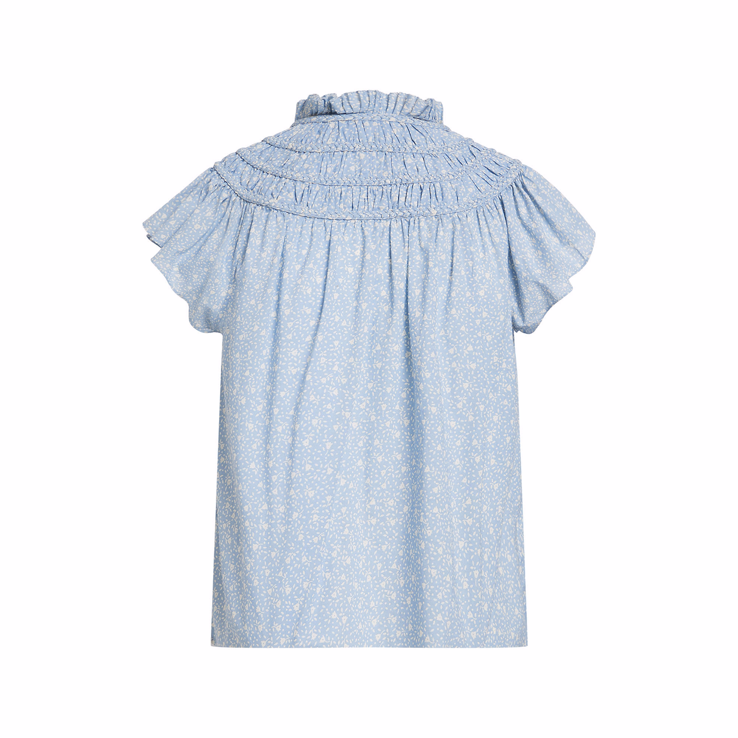 Shirred Floral Blouse