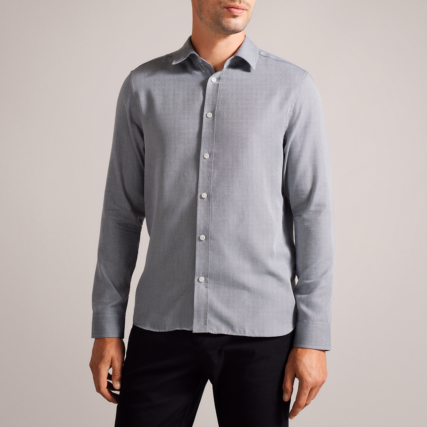 Crotone Herringbone Classic Fit Formal Shirt