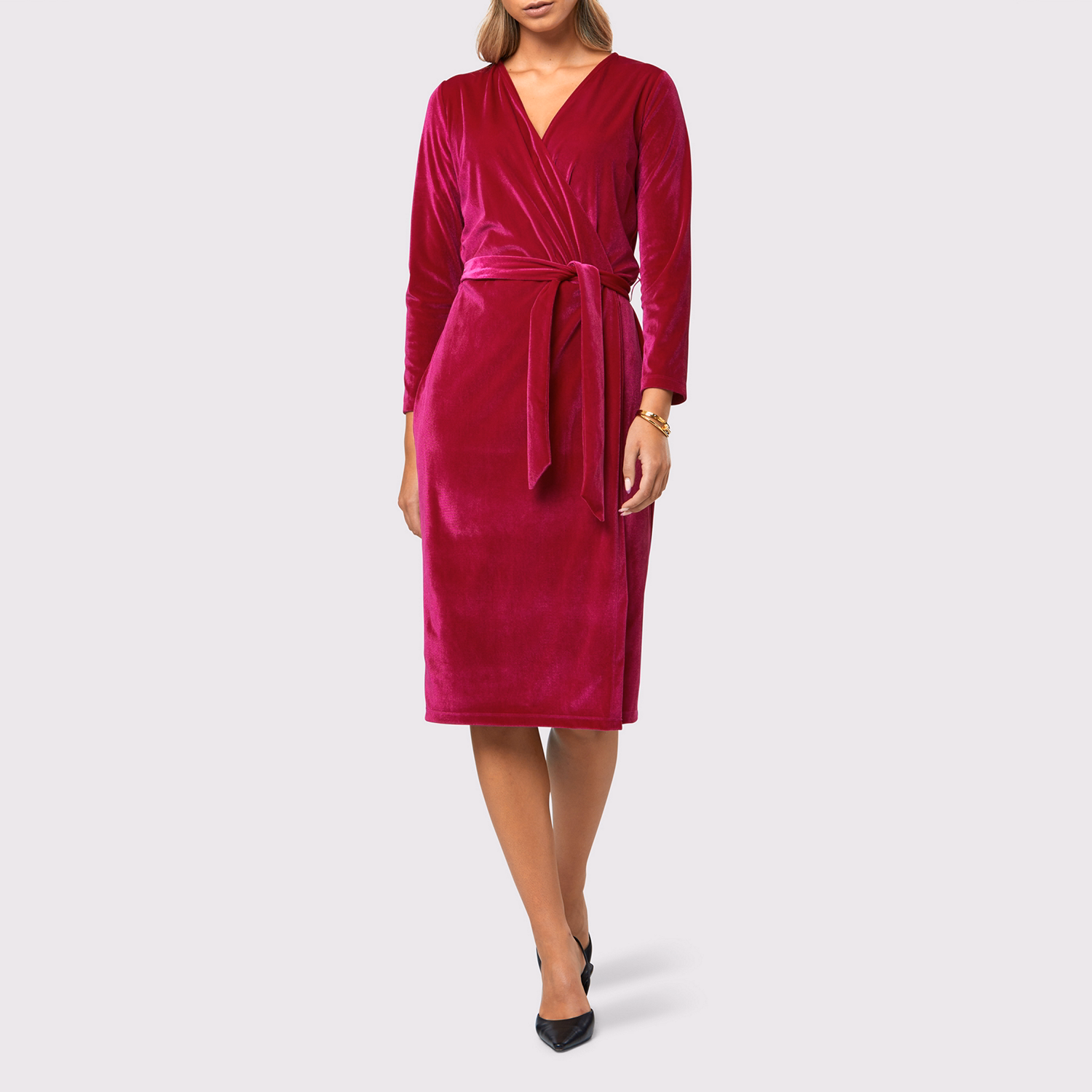 Jordan Fuchsia Velvet Dress