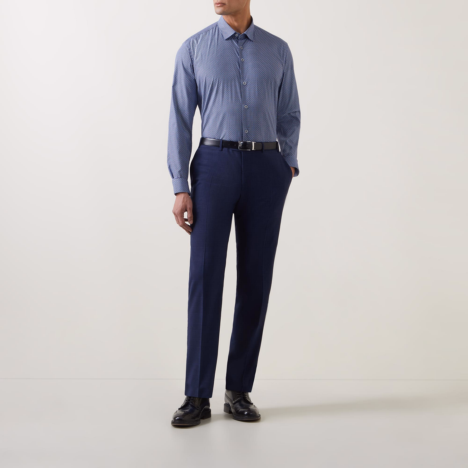 Geometric Single Cuff Formal Shirt