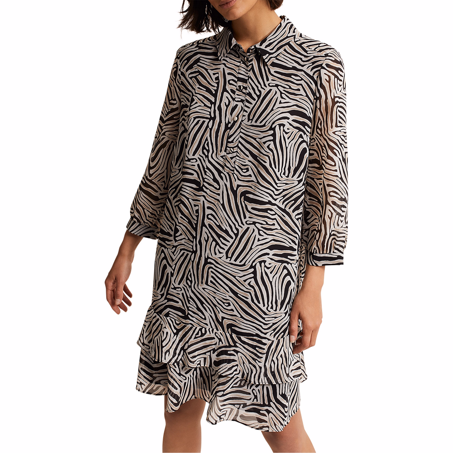 Penelope Zebra Pattern Shirt Mini Dress