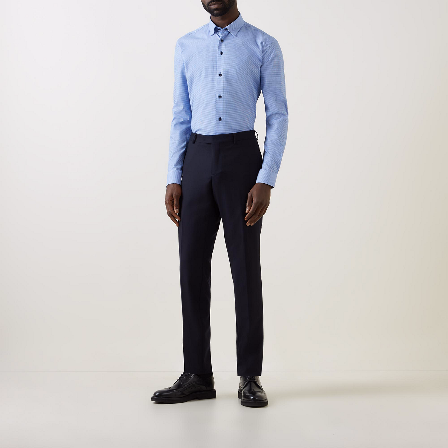 Herringbone Single Cuff Formal Shirt