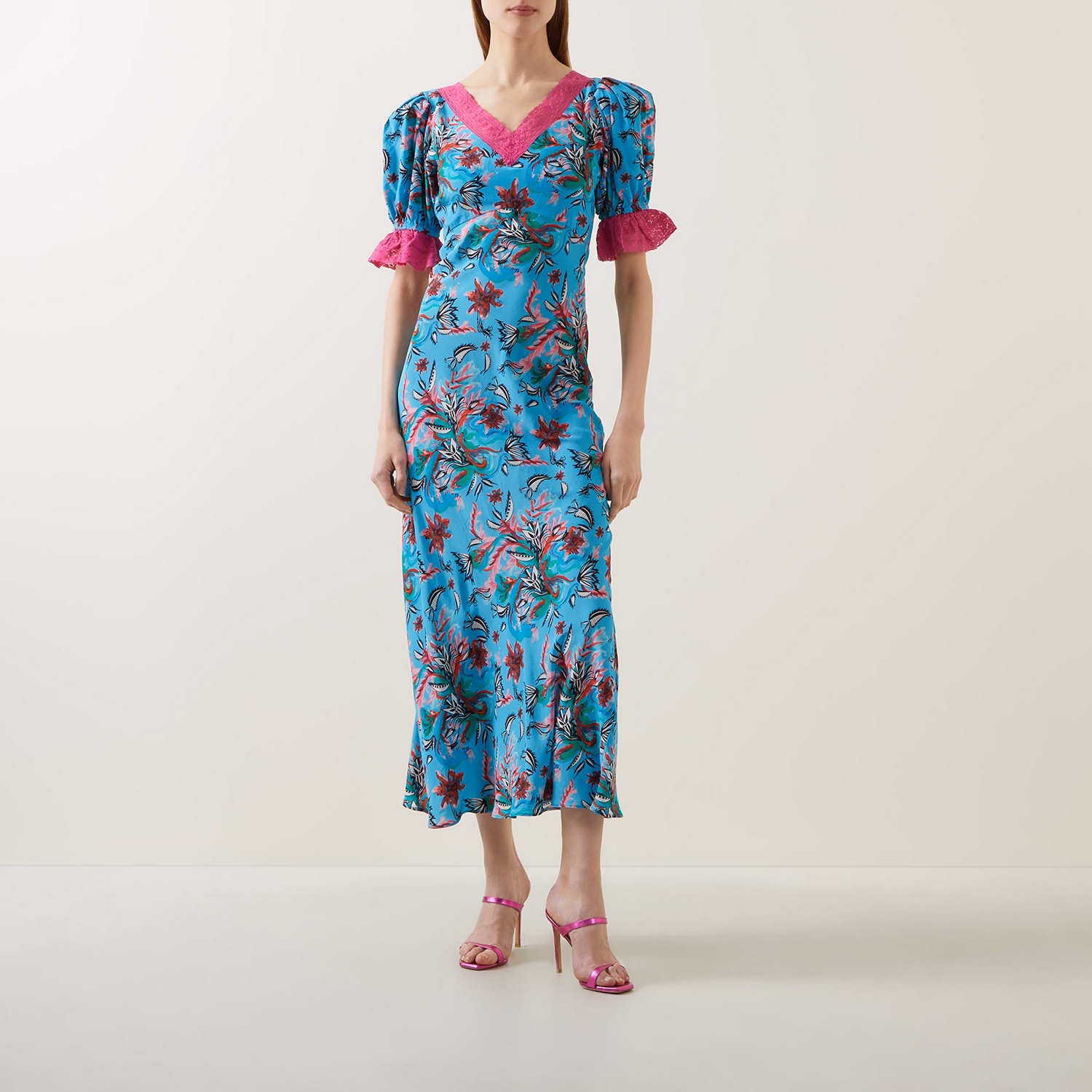 Erin Floral Print Silk Dress