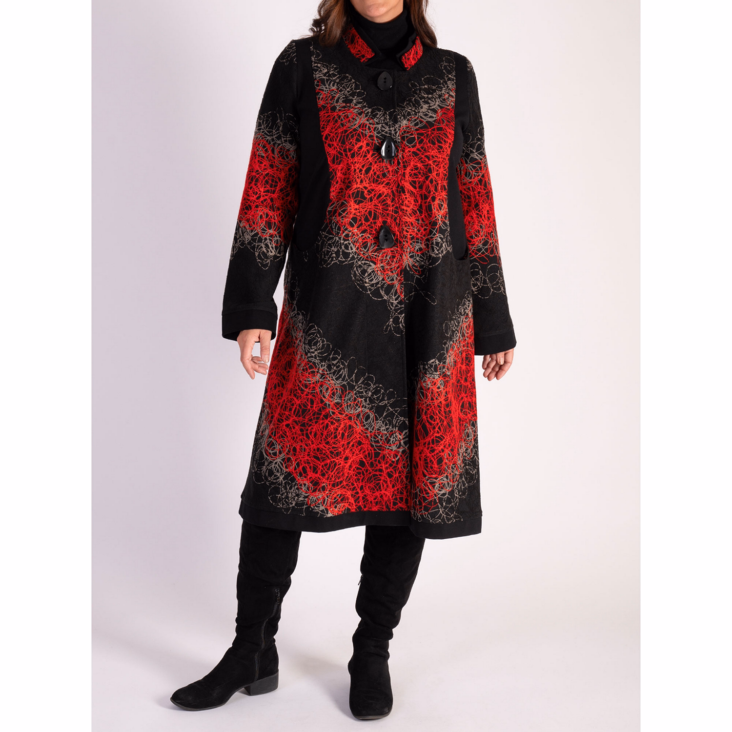 Scribble Embroidered Coat