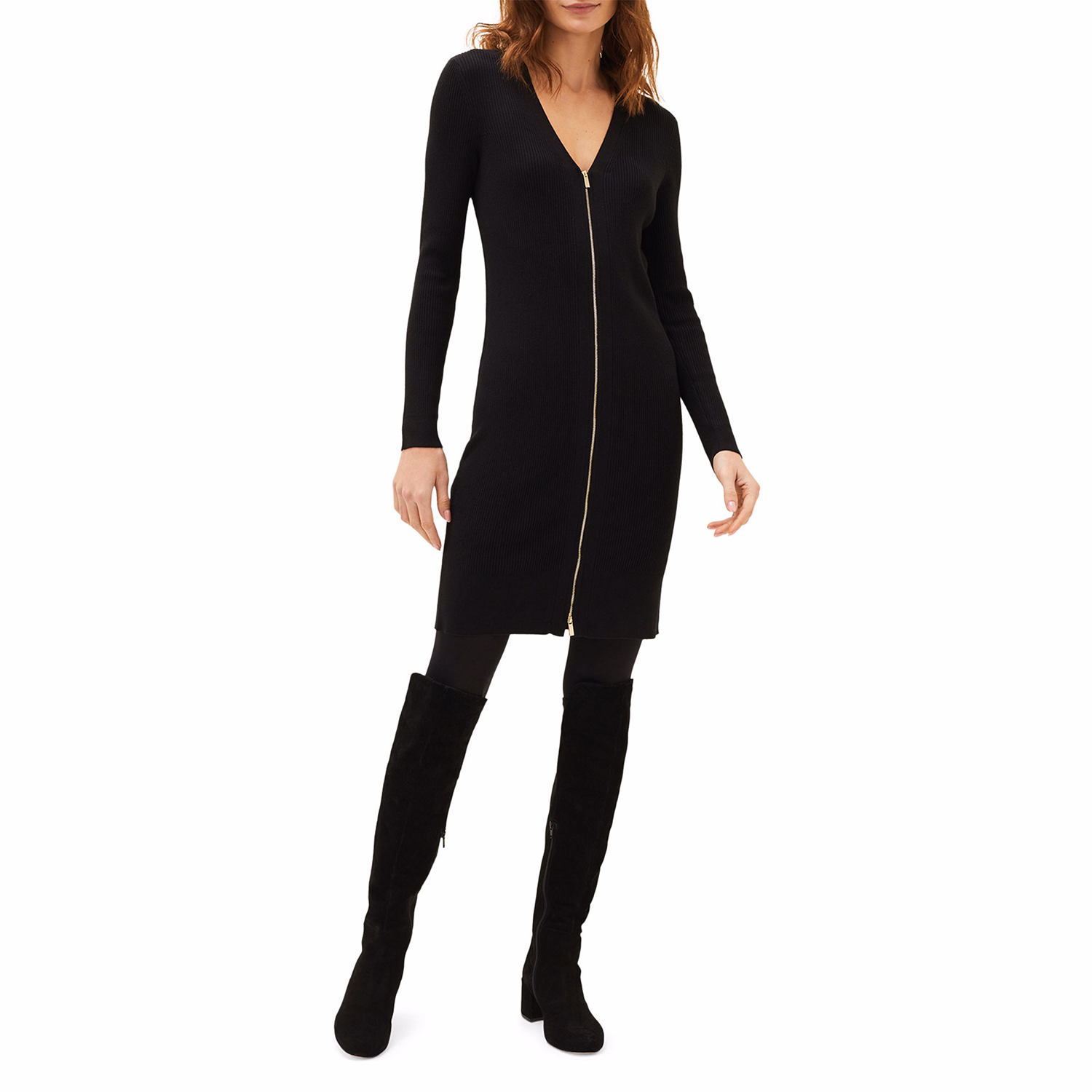 Milla Multiway Zip Ribbed Tunic Dress