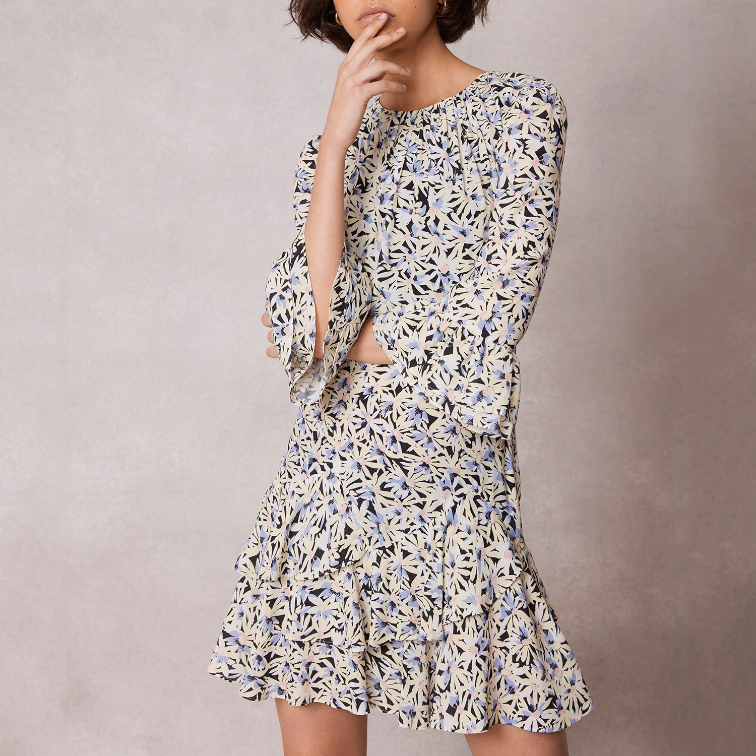 Floral Frill Mini Dress