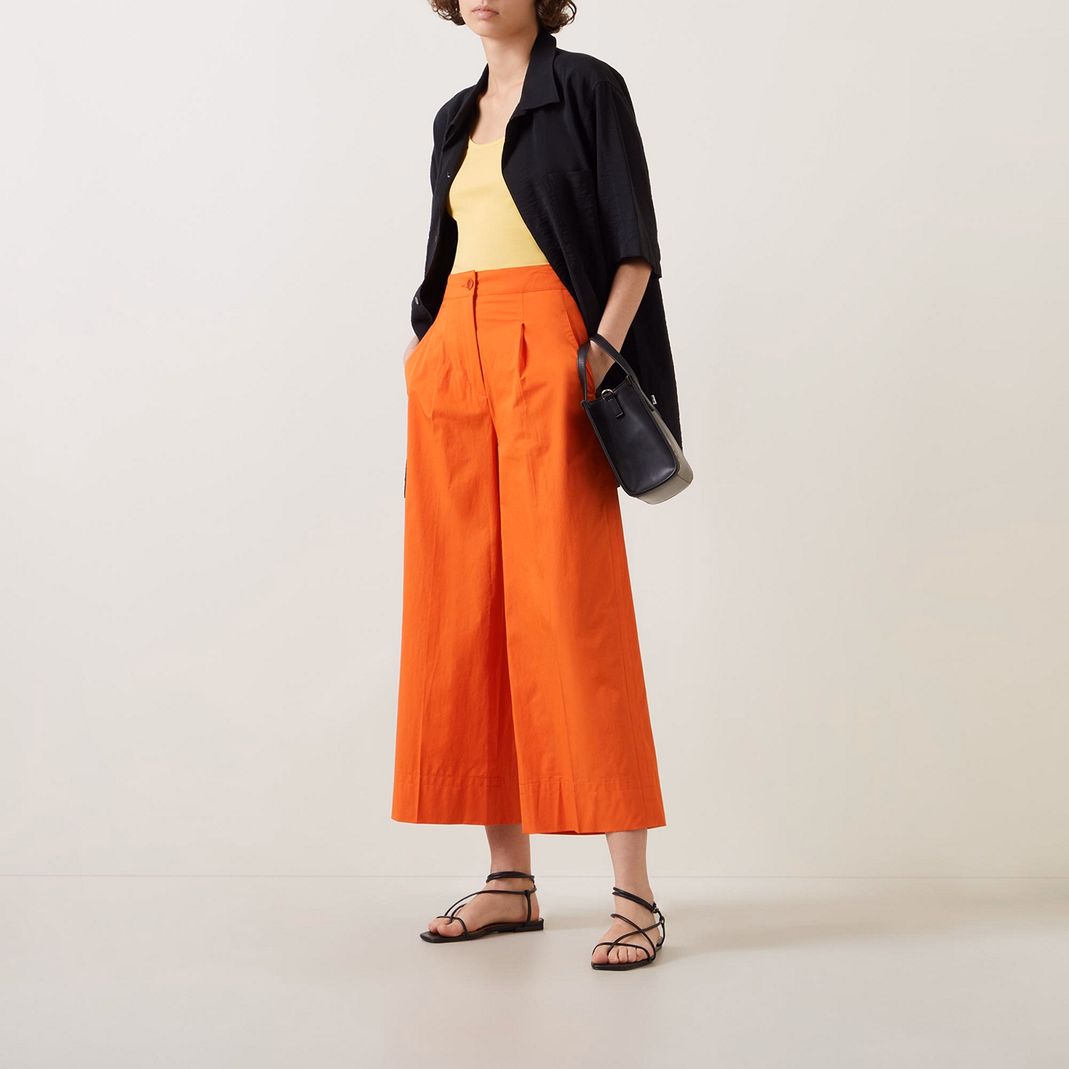 Wide-Leg Cropped Trousers