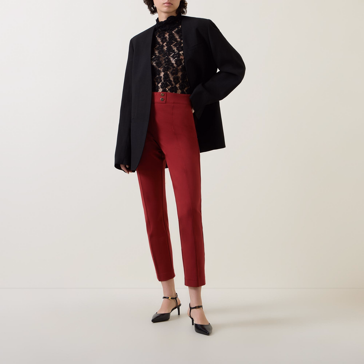 Ponte Button-Tab Trousers