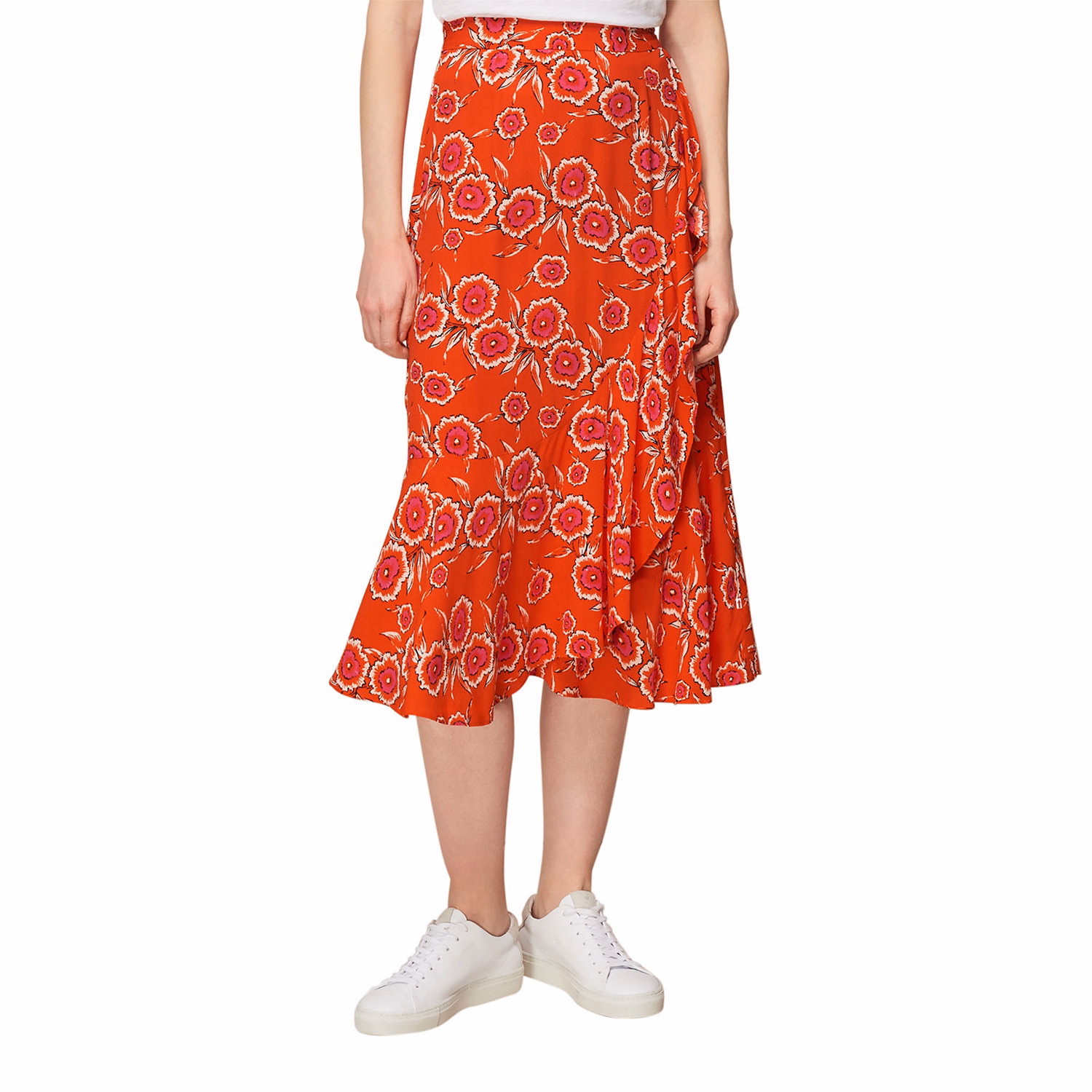 Diagonal Floral Skirt