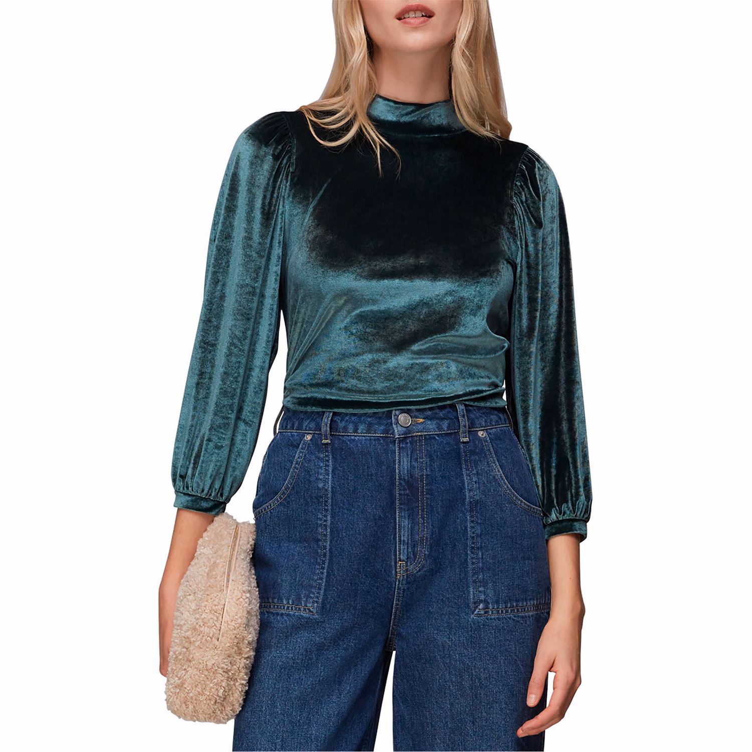 Velvet High Neck Top