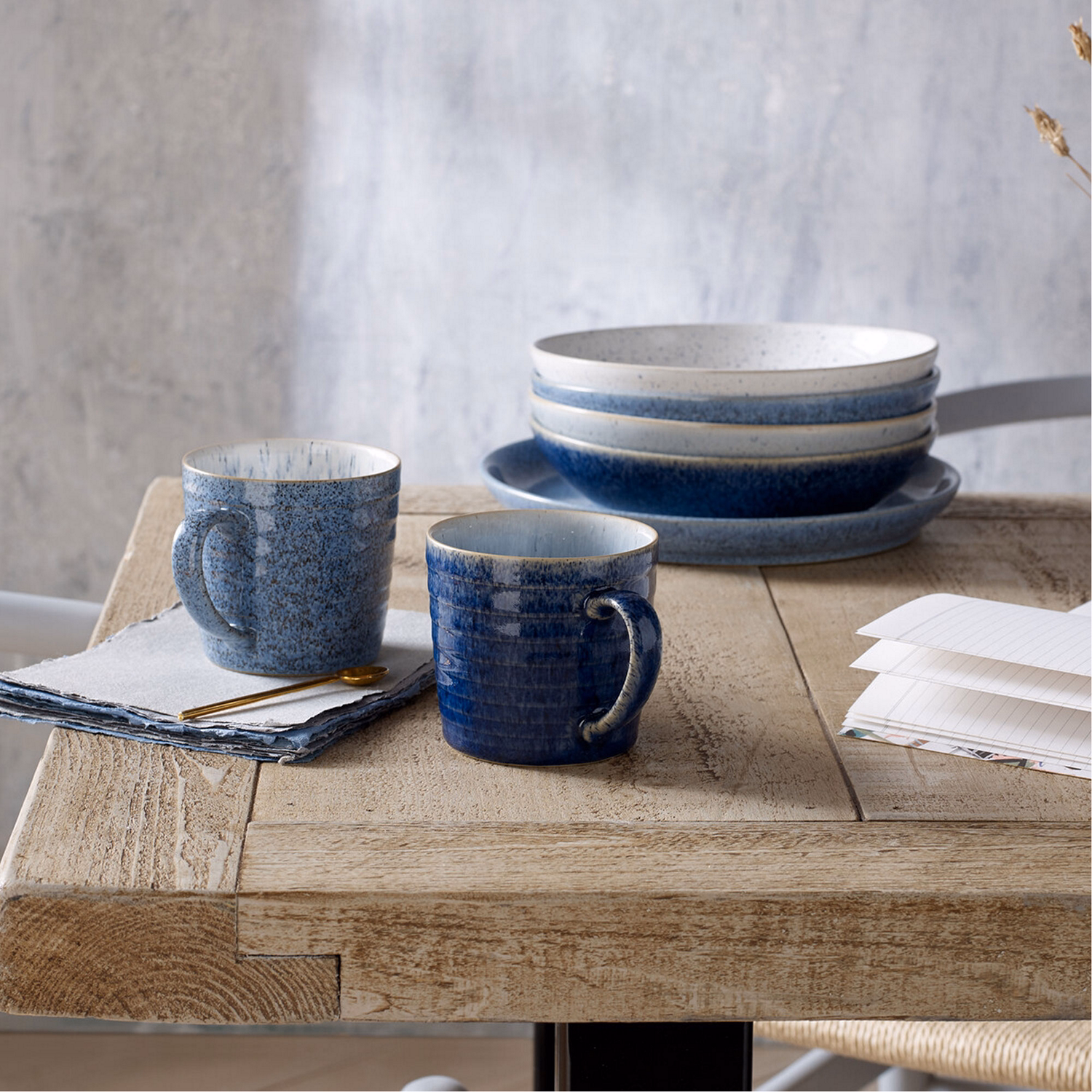 Studio Blue Flint/Chalk Ridged Mug