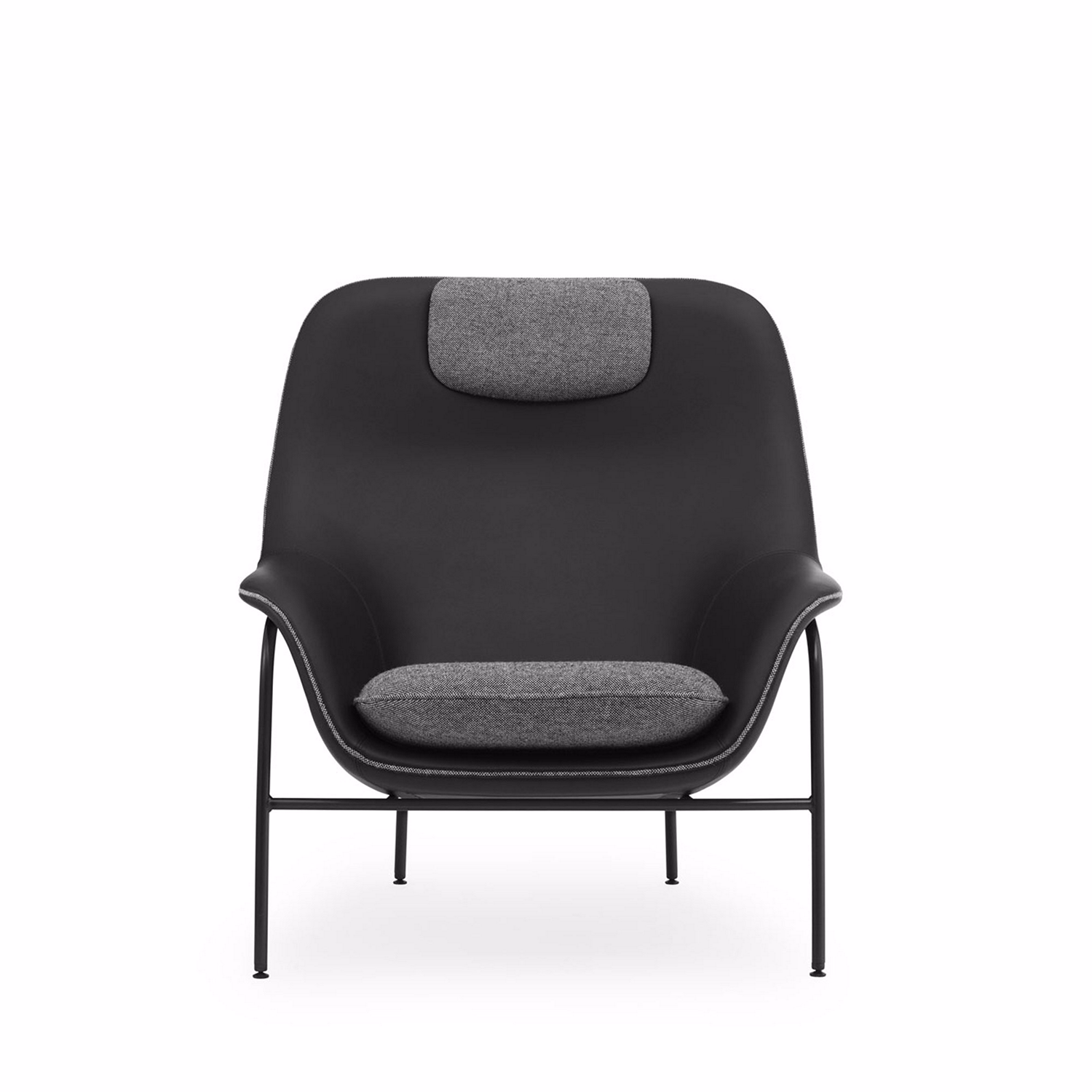 Drape Lounge Chair High Black/Grey Hallingdal