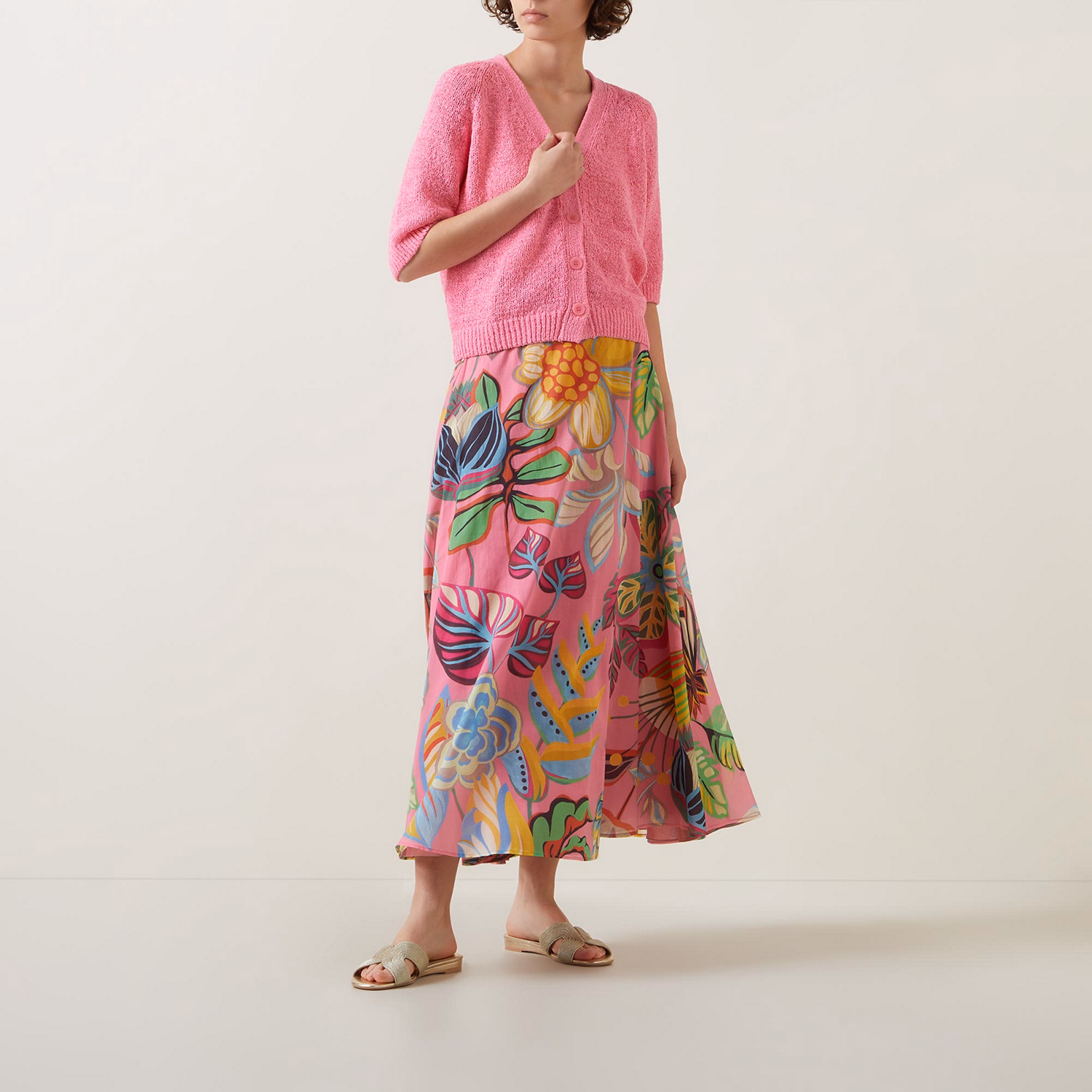 Textured Button-Down Cardigan