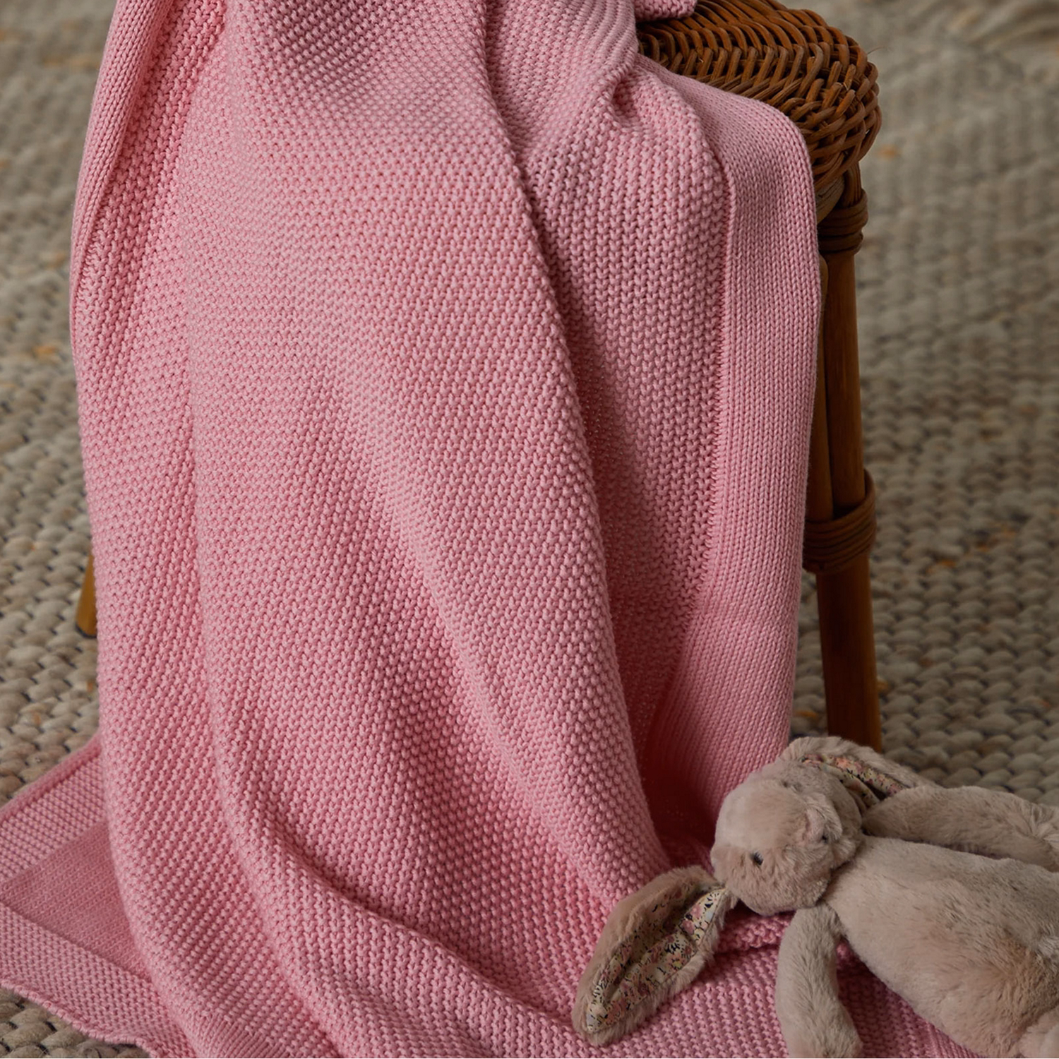 Cellular Cotton Baby Blanket Pink
