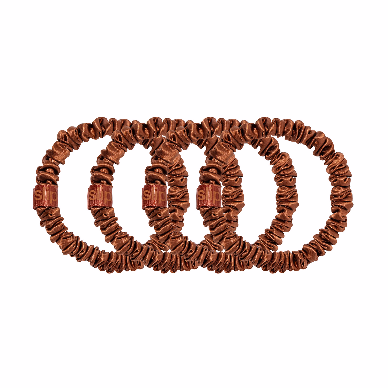 Four Pack Silk Skinny Scrunchies