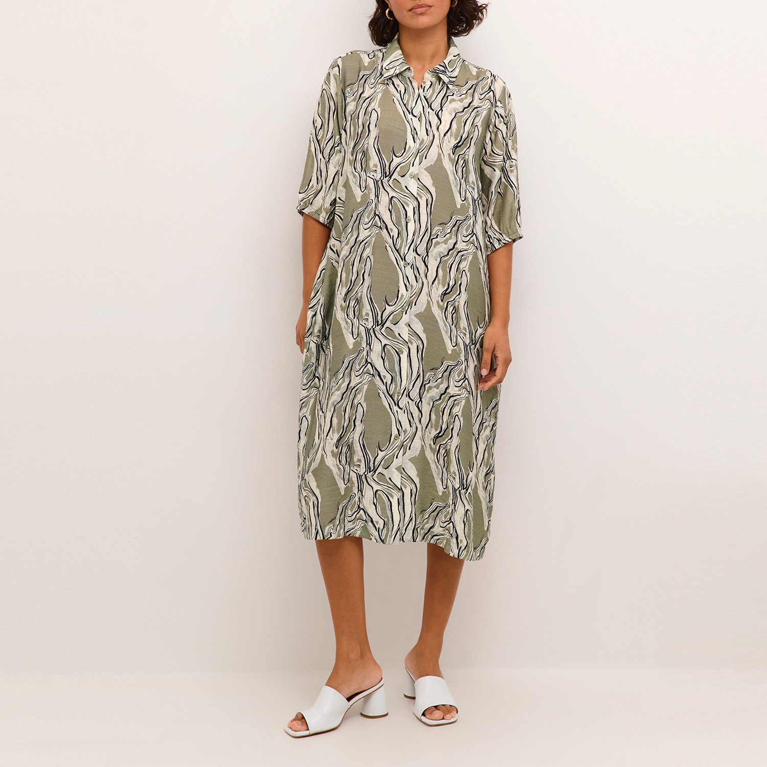 Elio Printed Shirt Dress